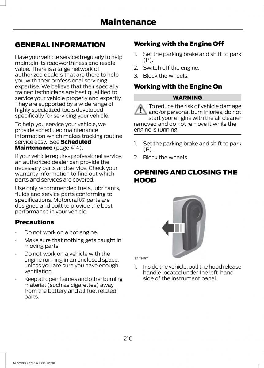 Ford Mustang VI 6 owners manual / page 213