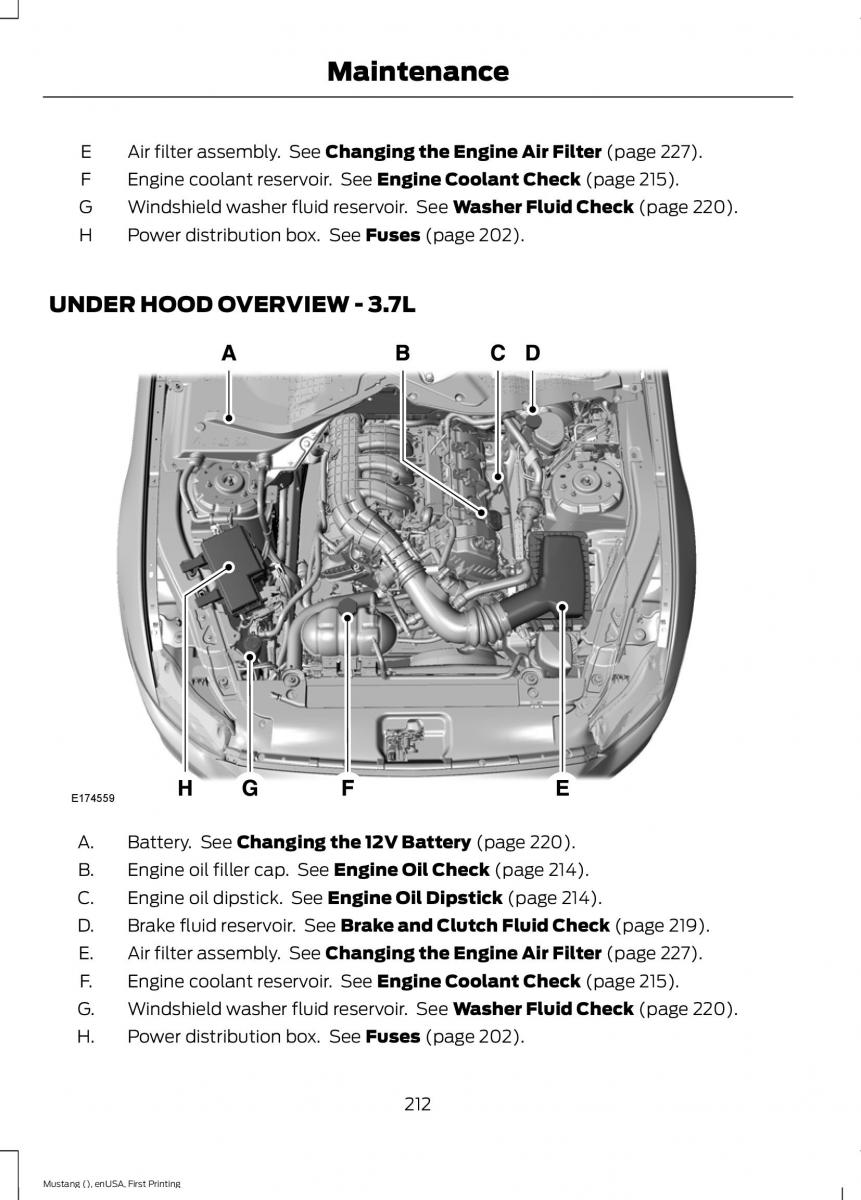 Ford Mustang VI 6 owners manual / page 215