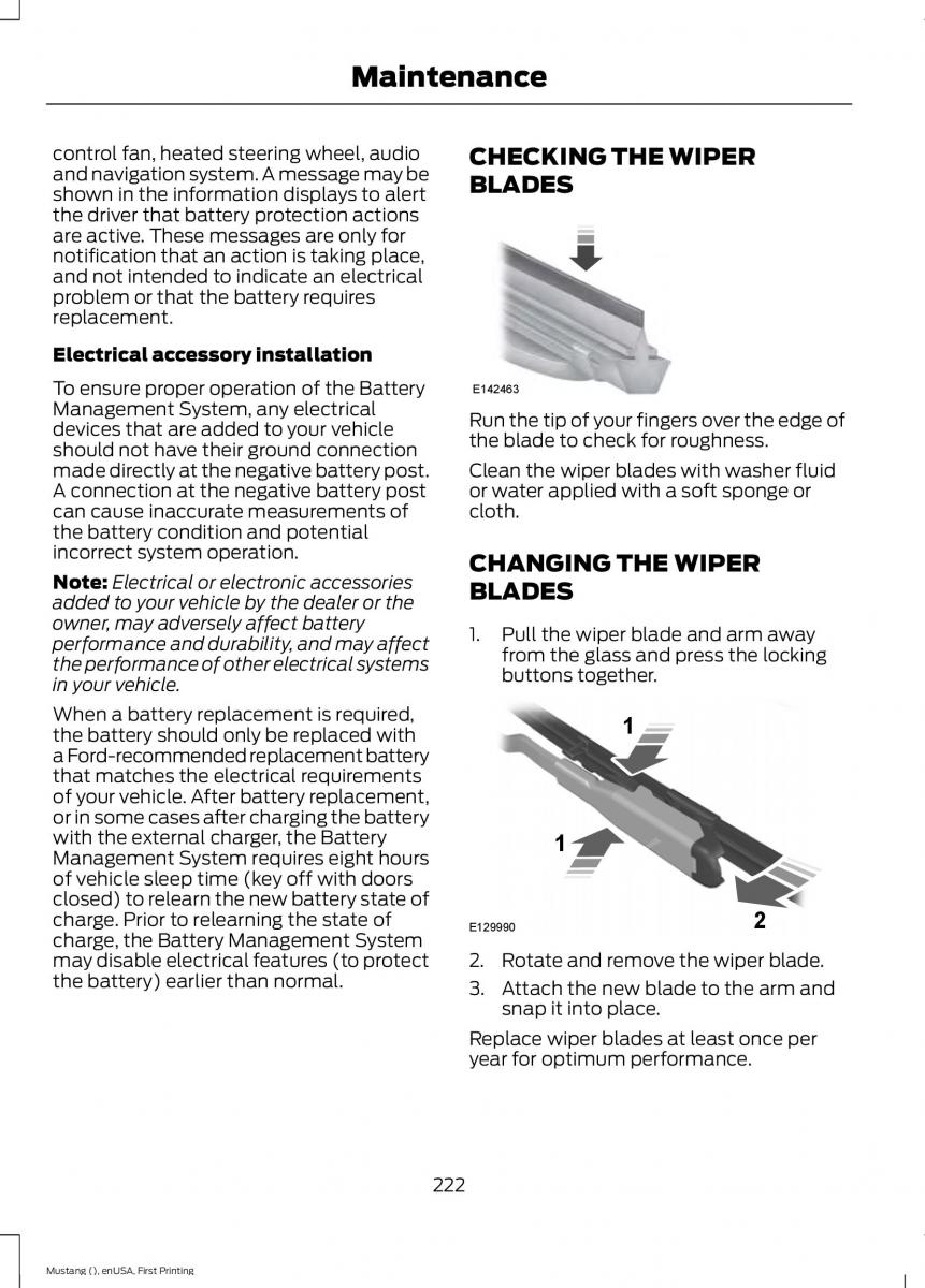 Ford Mustang VI 6 owners manual / page 225