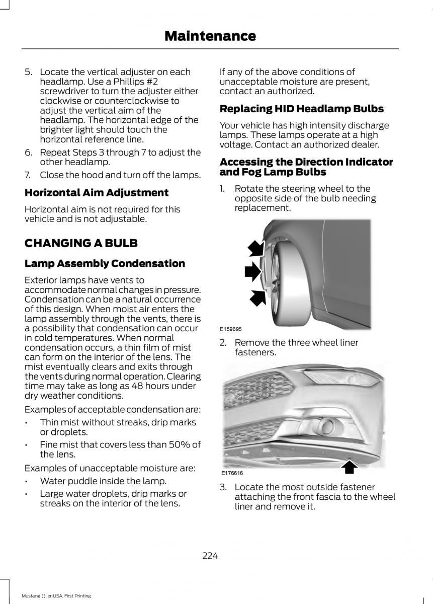 Ford Mustang VI 6 owners manual / page 227