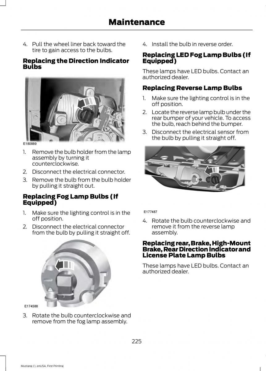 Ford Mustang VI 6 owners manual / page 228