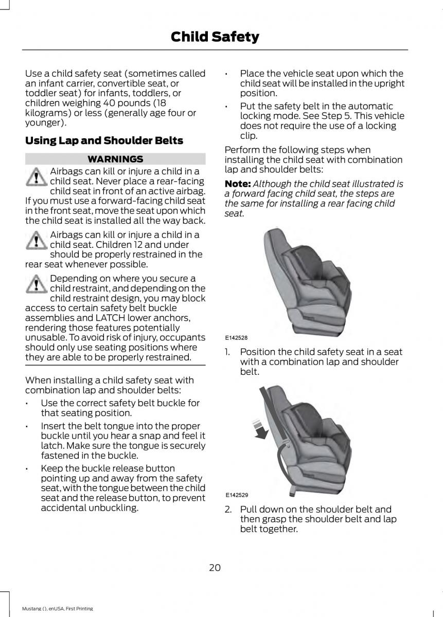 Ford Mustang VI 6 owners manual / page 23