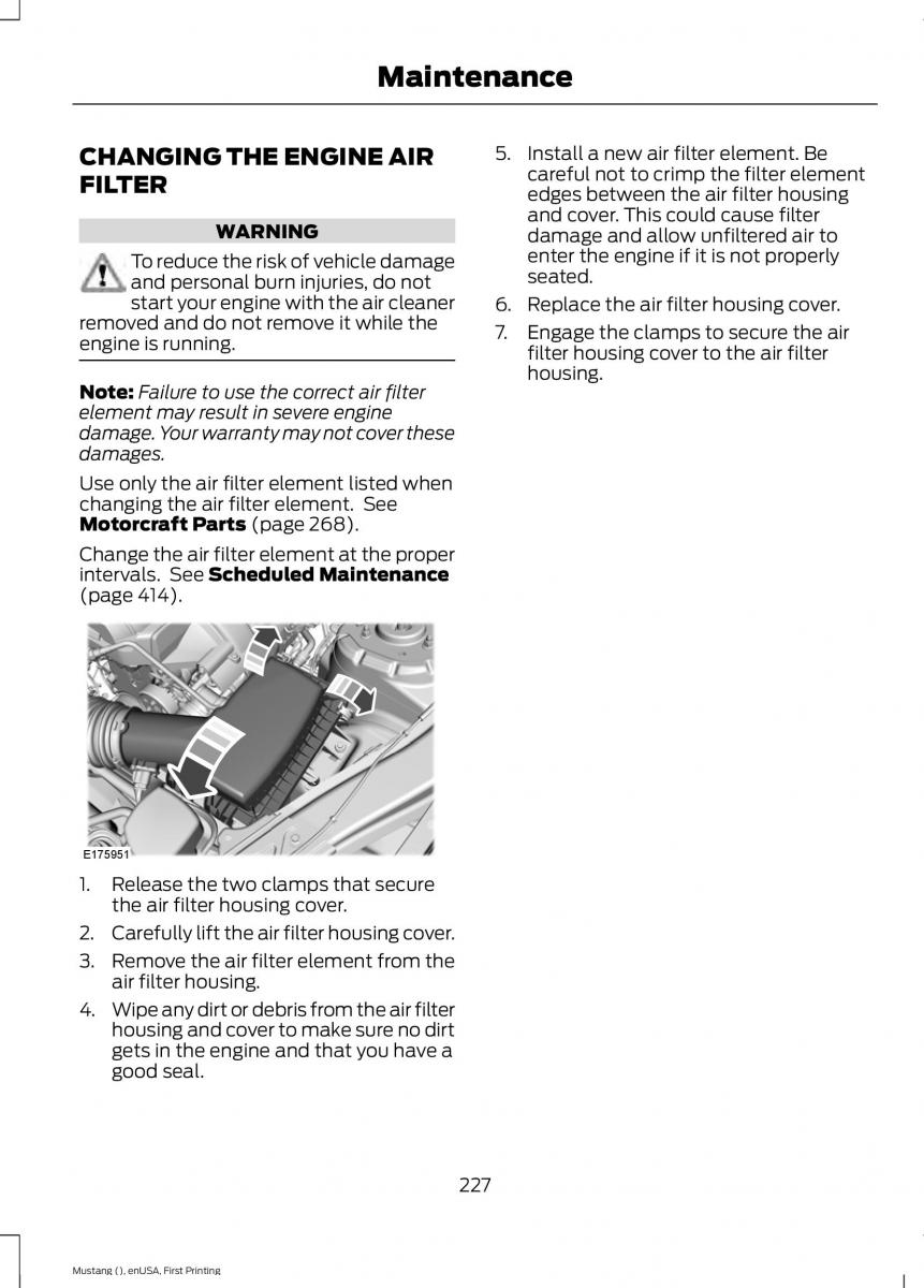 Ford Mustang VI 6 owners manual / page 230