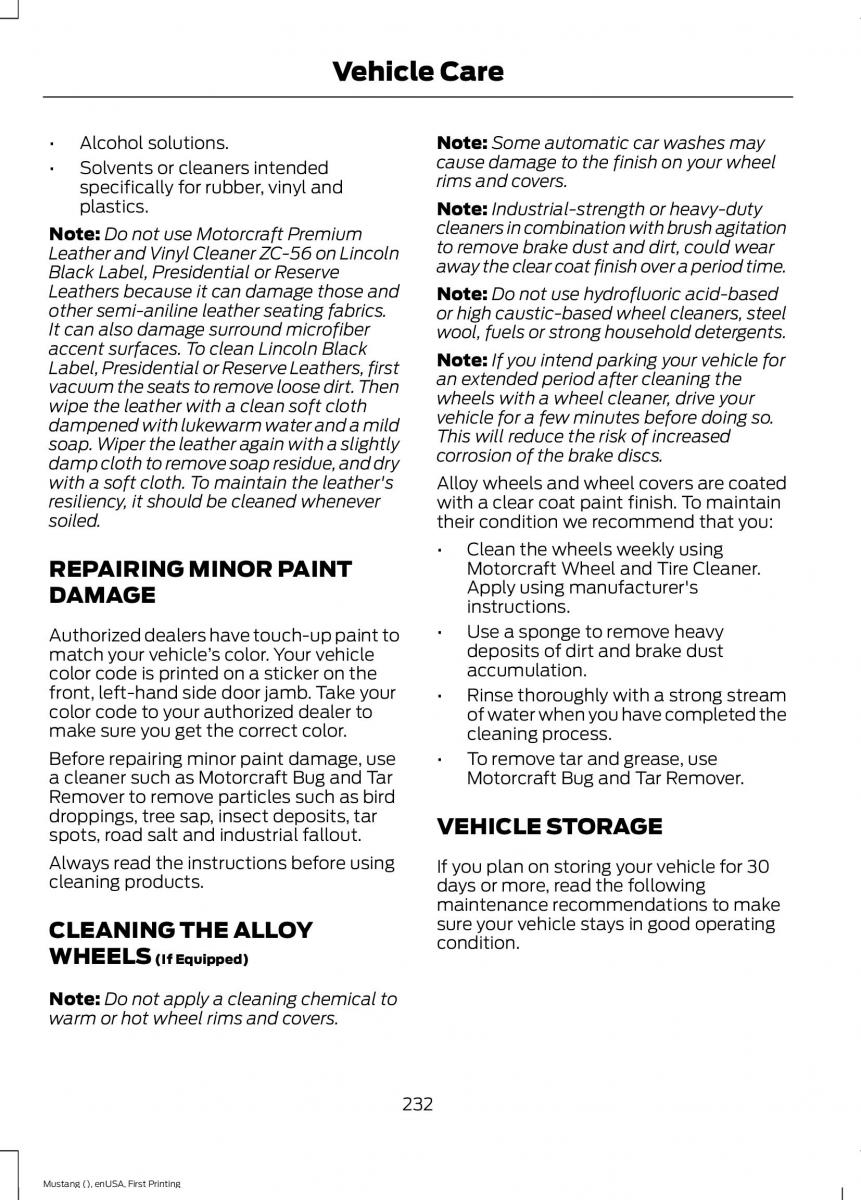 Ford Mustang VI 6 owners manual / page 235