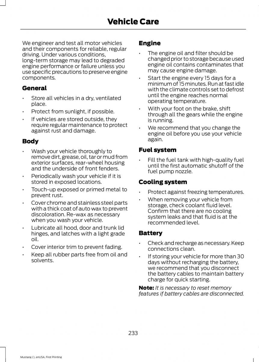 Ford Mustang VI 6 owners manual / page 236