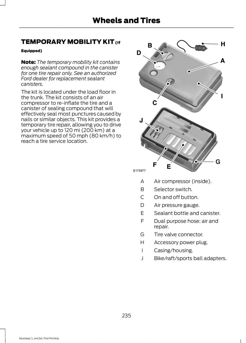 Ford Mustang VI 6 owners manual / page 238