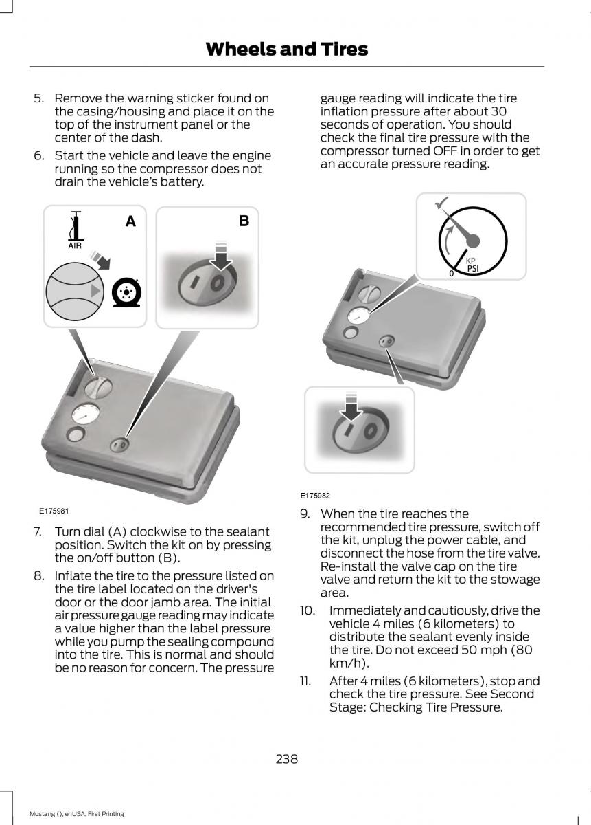 Ford Mustang VI 6 owners manual / page 241