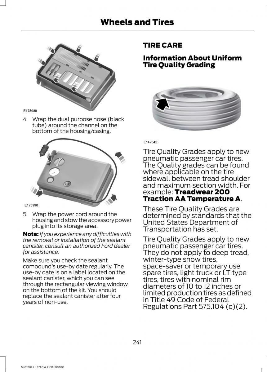 Ford Mustang VI 6 owners manual / page 244