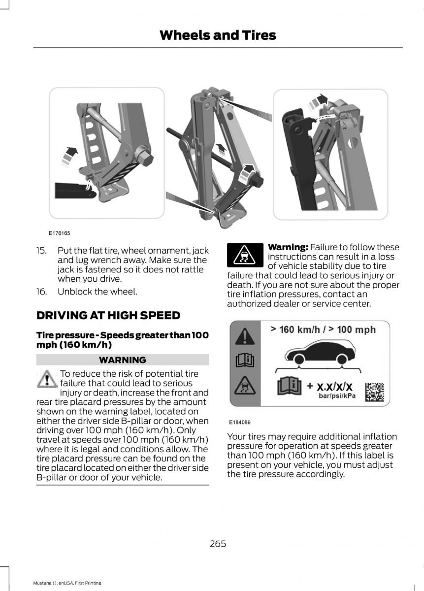 Ford Mustang VI 6 owners manual / page 268