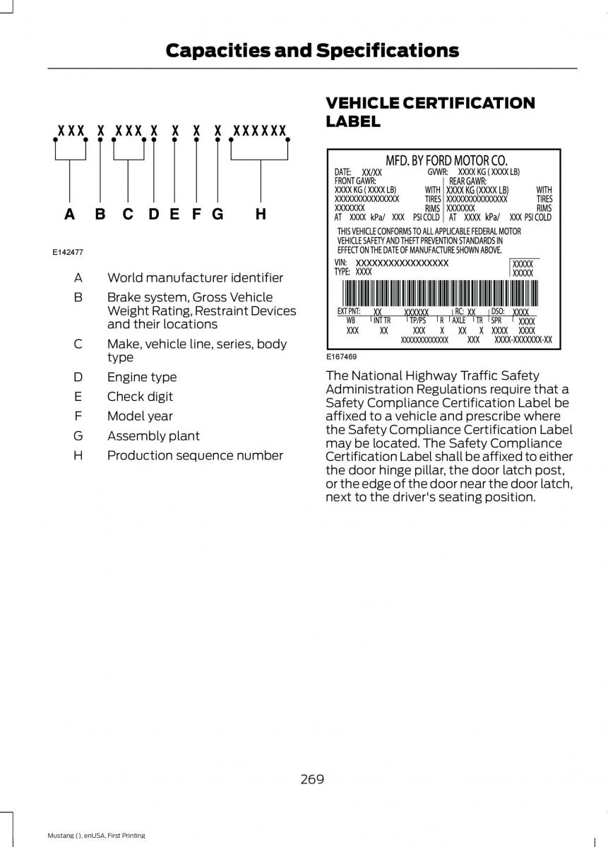 Ford Mustang VI 6 owners manual / page 272