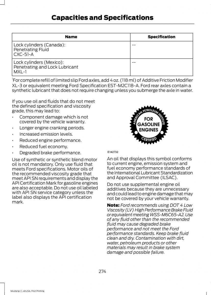 Ford Mustang VI 6 owners manual / page 277