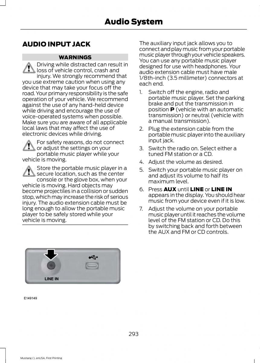 Ford Mustang VI 6 owners manual / page 296