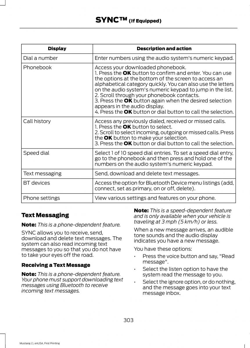 Ford Mustang VI 6 owners manual / page 306