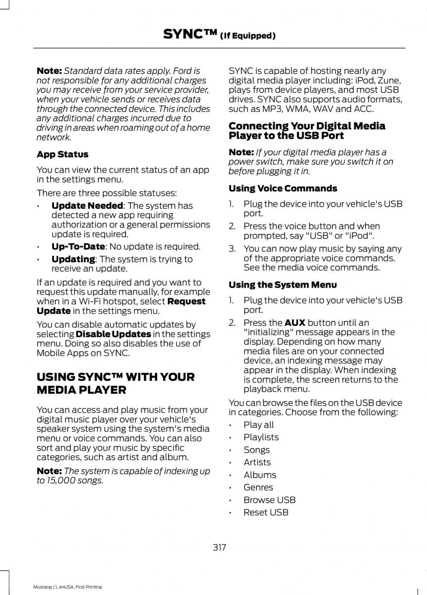 Ford Mustang VI 6 owners manual / page 320