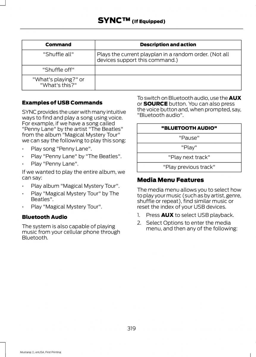 Ford Mustang VI 6 owners manual / page 322