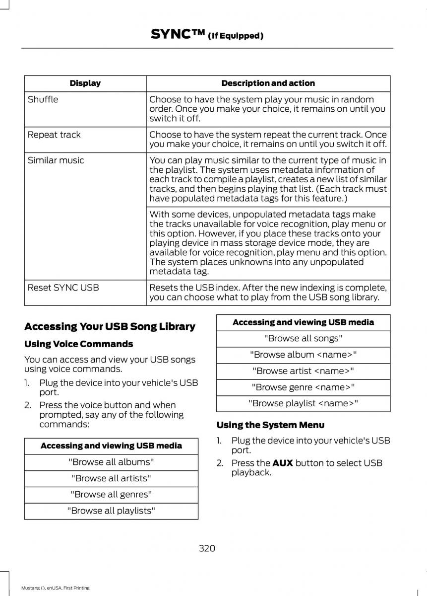 Ford Mustang VI 6 owners manual / page 323