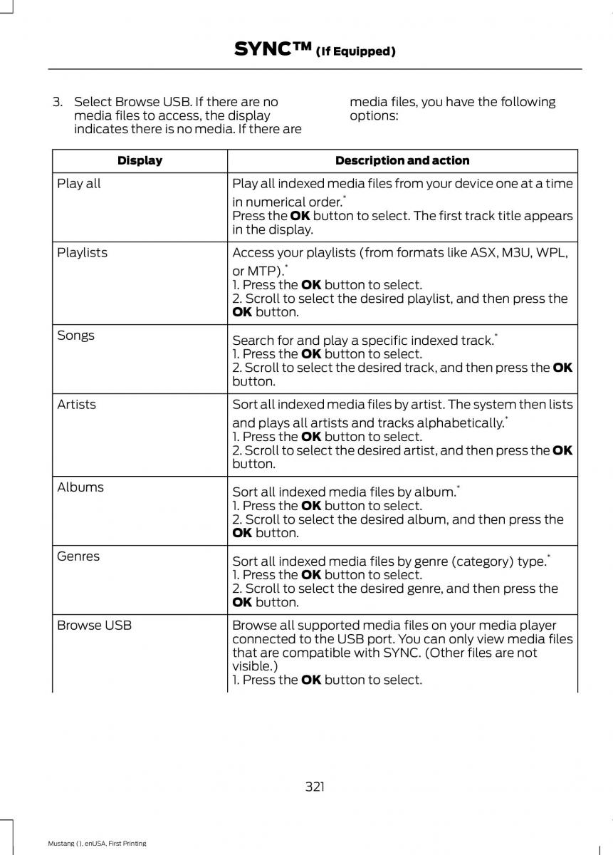 Ford Mustang VI 6 owners manual / page 324