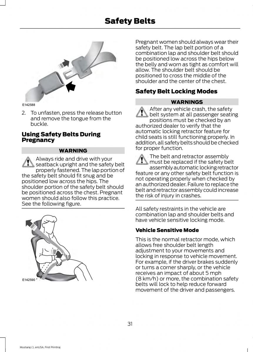 Ford Mustang VI 6 owners manual / page 34