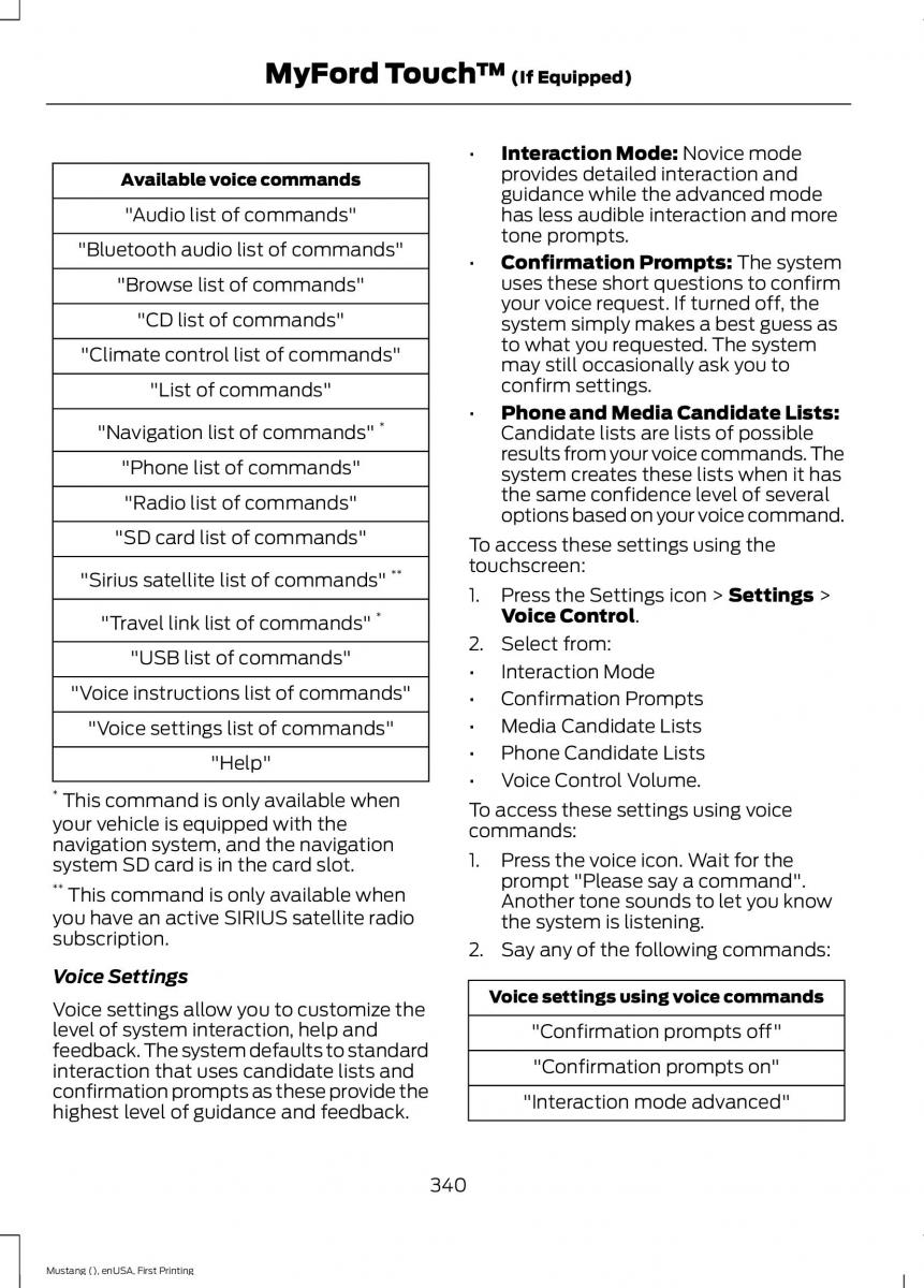 Ford Mustang VI 6 owners manual / page 343