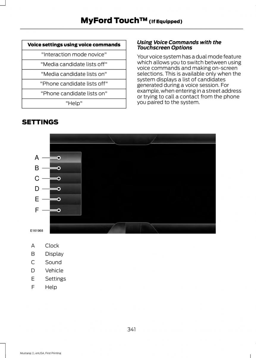 Ford Mustang VI 6 owners manual / page 344