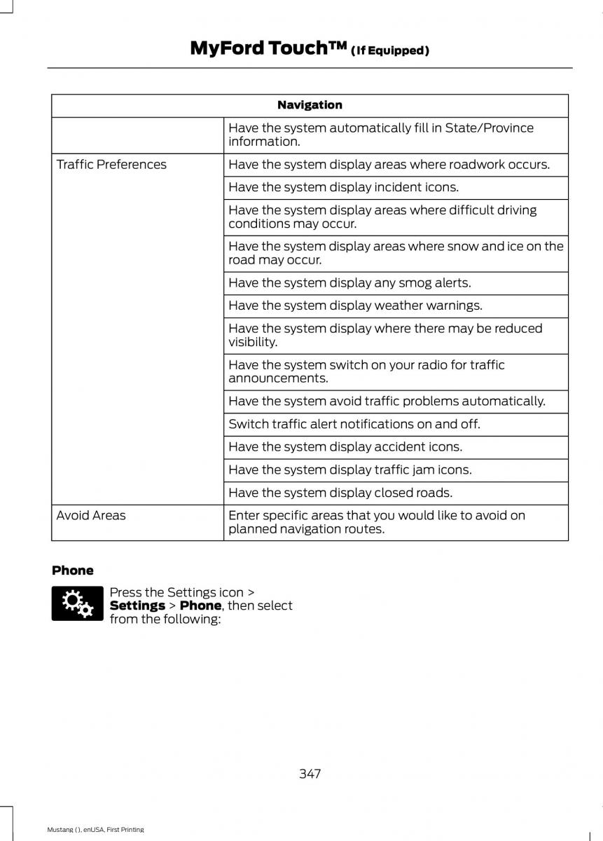 Ford Mustang VI 6 owners manual / page 350