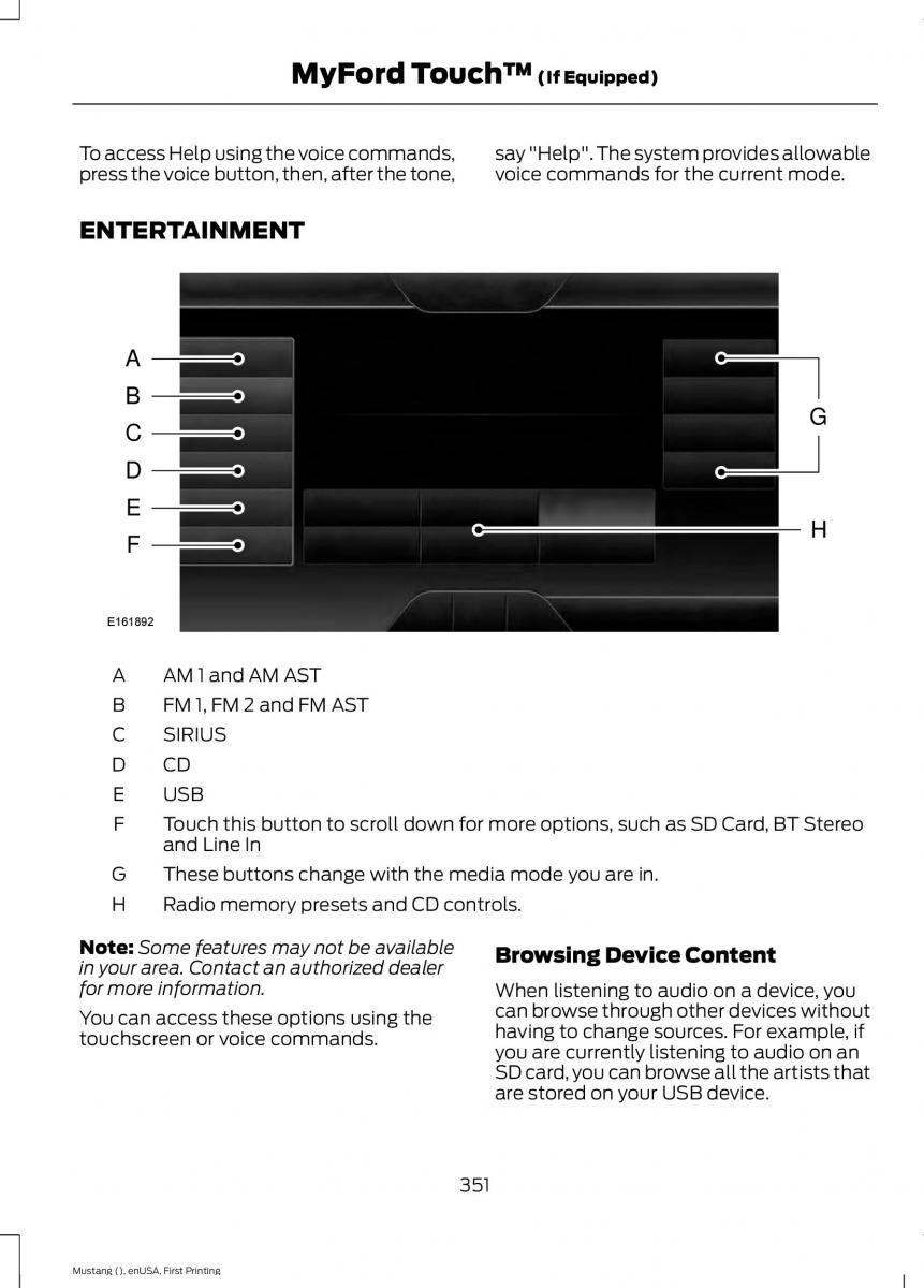 Ford Mustang VI 6 owners manual / page 354