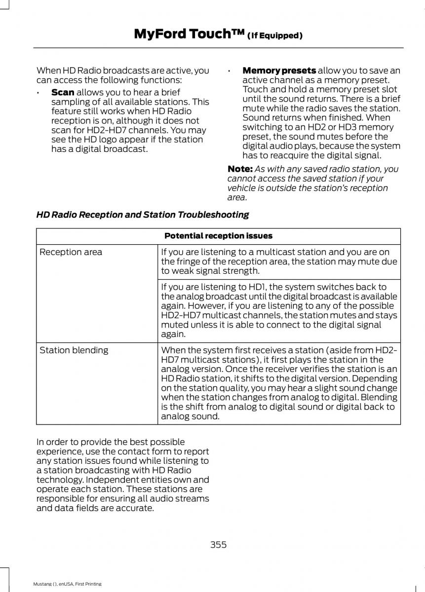 Ford Mustang VI 6 owners manual / page 358