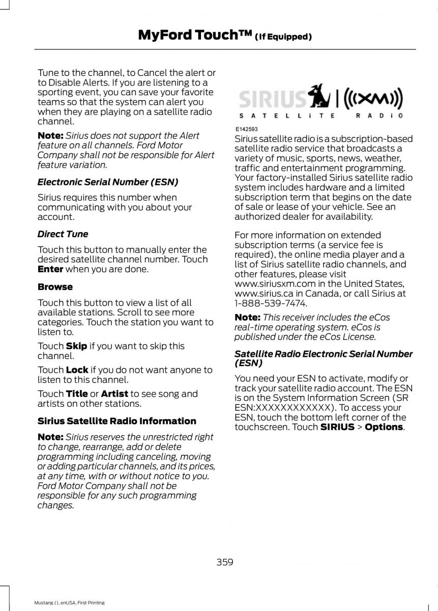 Ford Mustang VI 6 owners manual / page 362