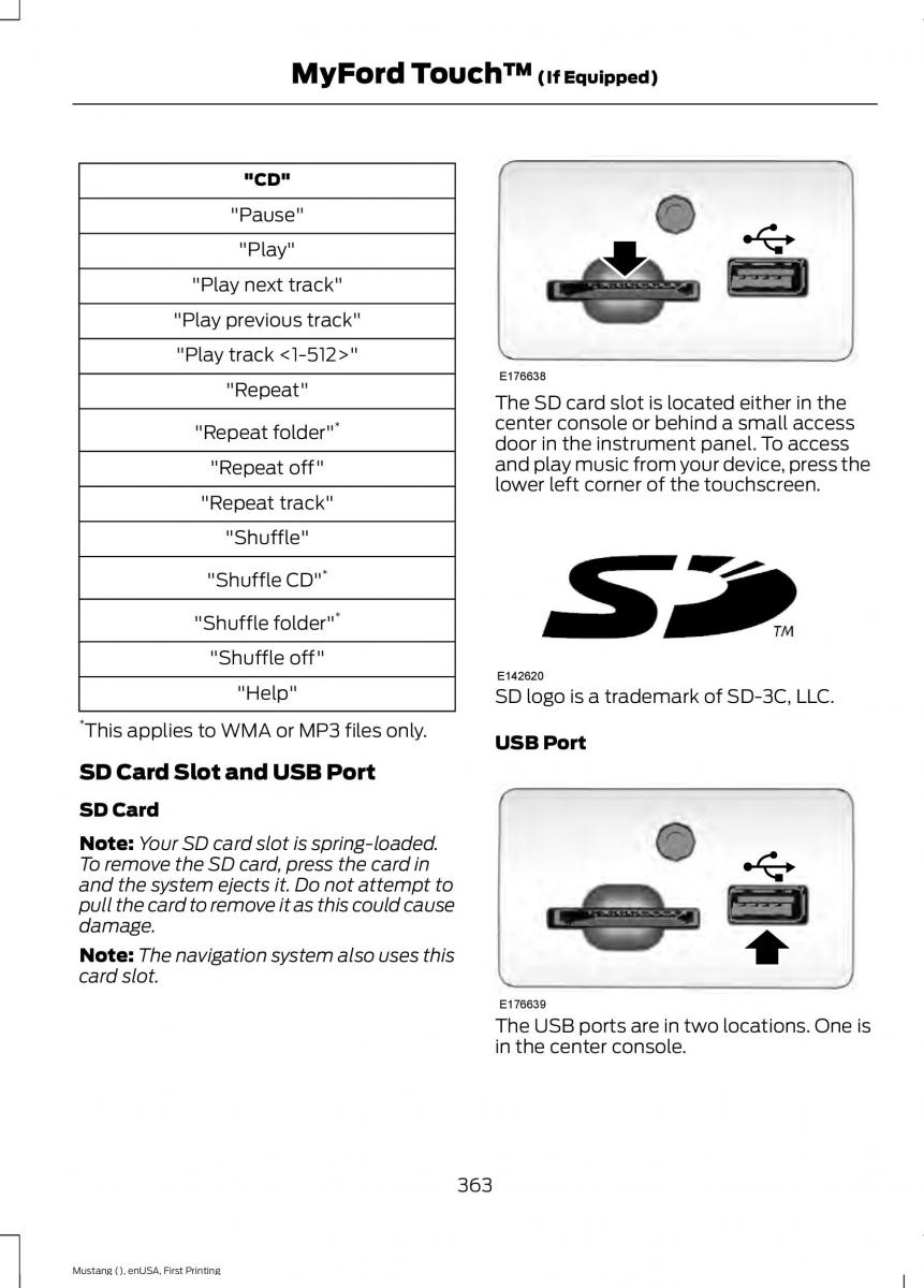 Ford Mustang VI 6 owners manual / page 366