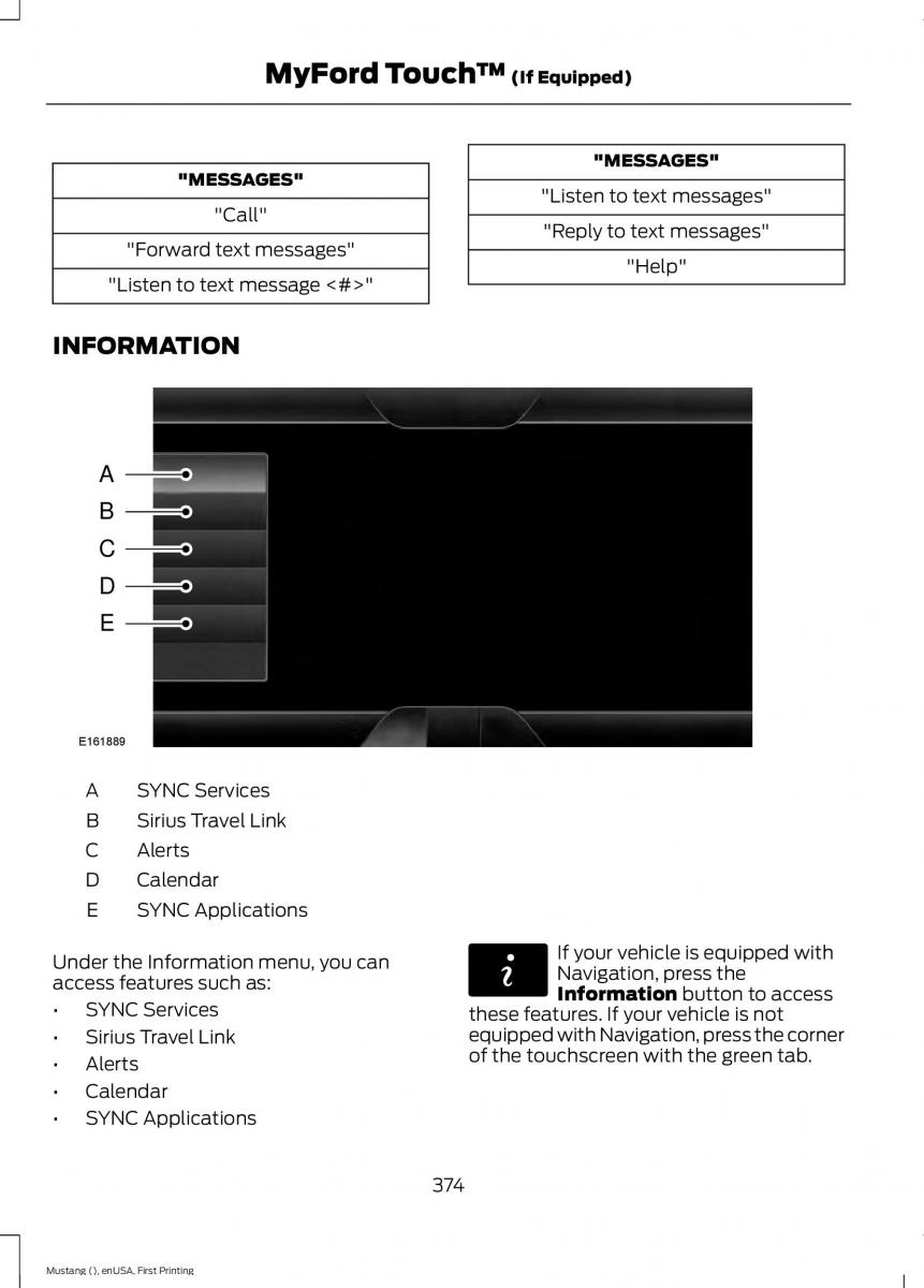 Ford Mustang VI 6 owners manual / page 377