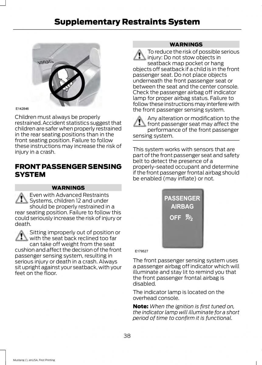 Ford Mustang VI 6 owners manual / page 41