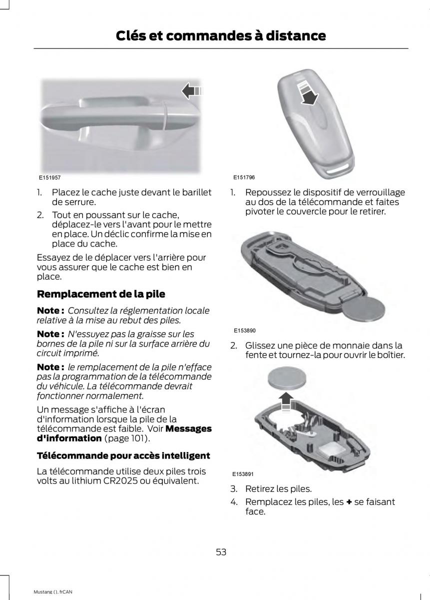 Ford Mustang VI 6 manuel du proprietaire / page 56