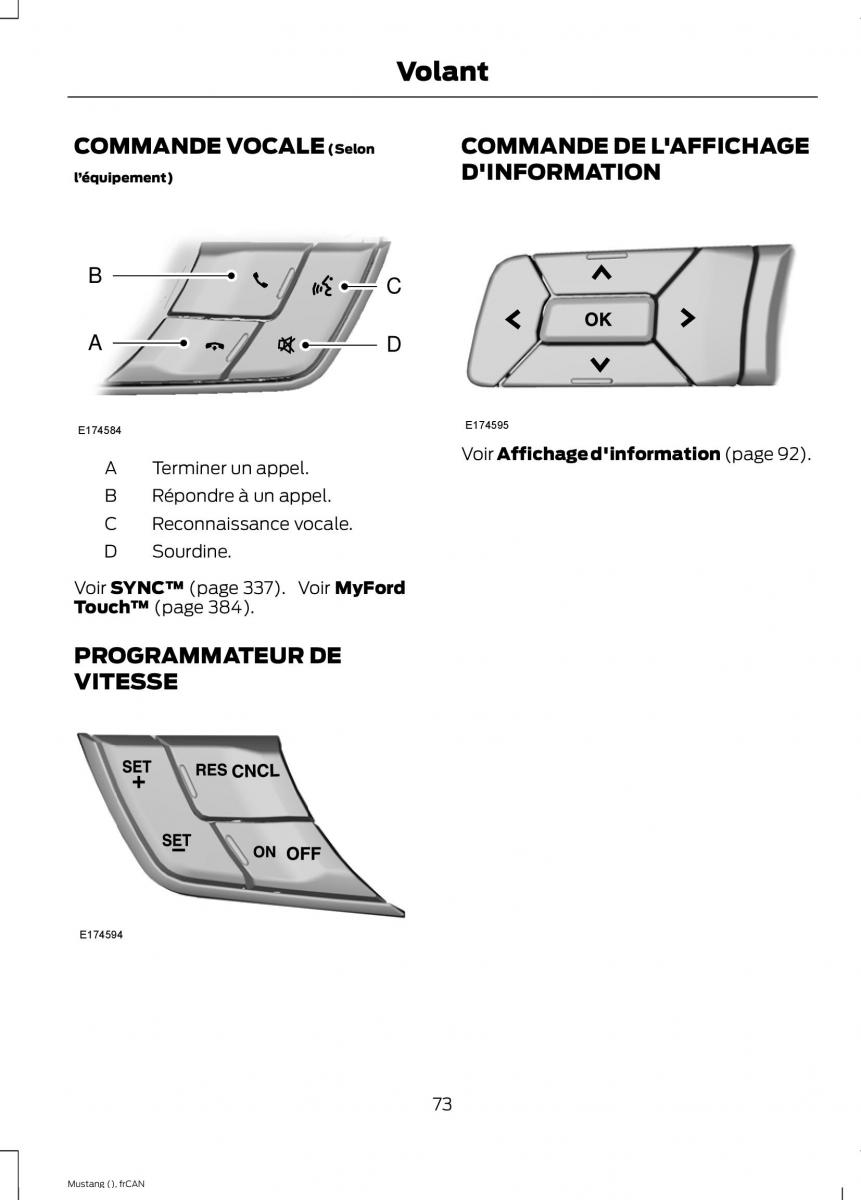 Ford Mustang VI 6 manuel du proprietaire / page 76