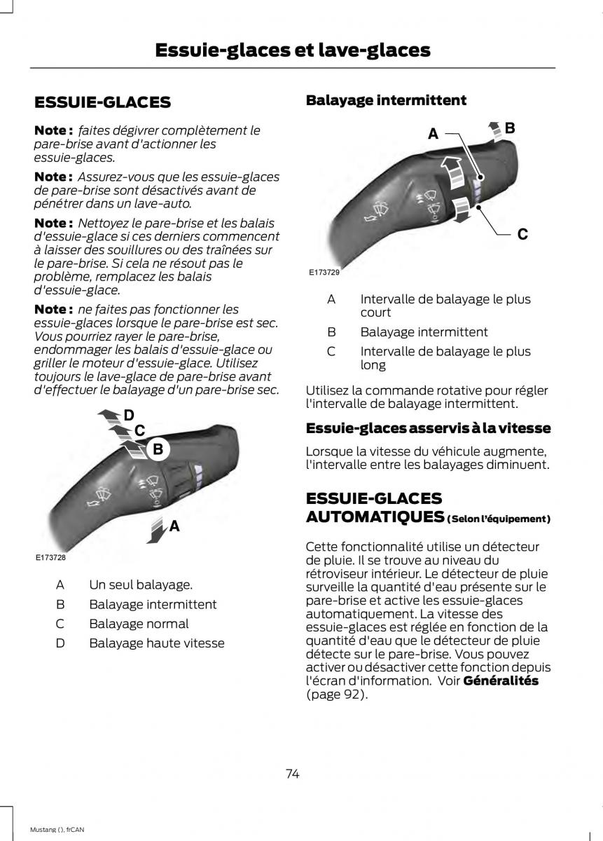 Ford Mustang VI 6 manuel du proprietaire / page 77