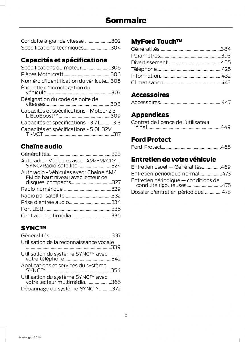 Ford Mustang VI 6 manuel du proprietaire / page 8