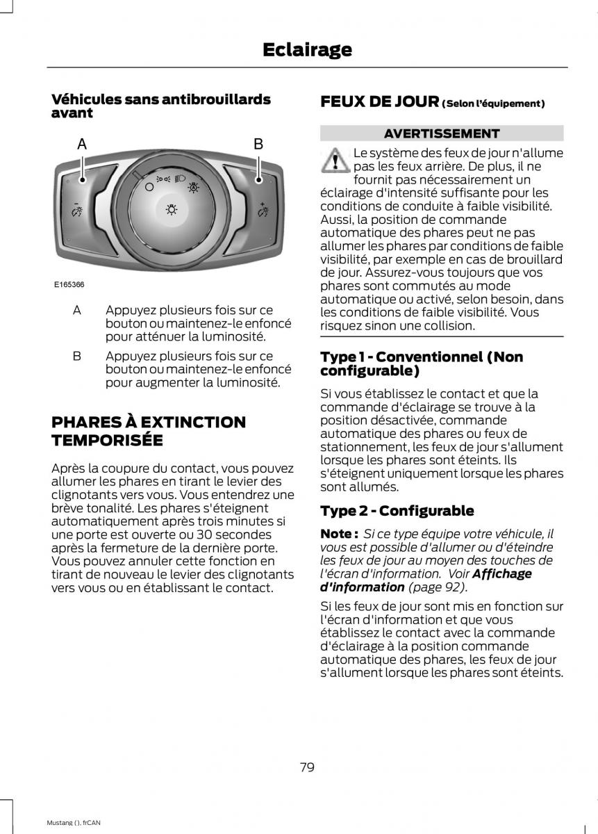 Ford Mustang VI 6 manuel du proprietaire / page 82