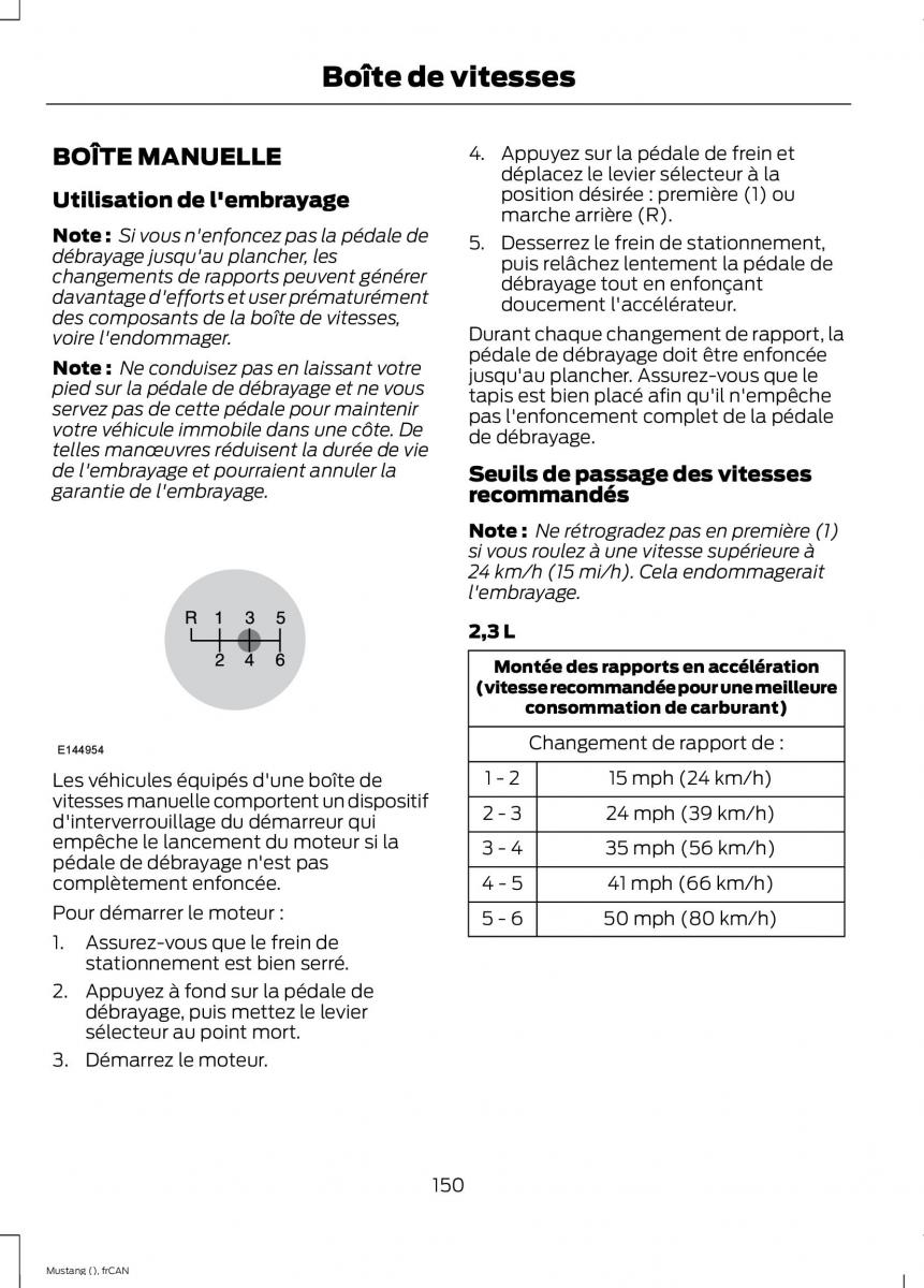 Ford Mustang VI 6 manuel du proprietaire / page 153