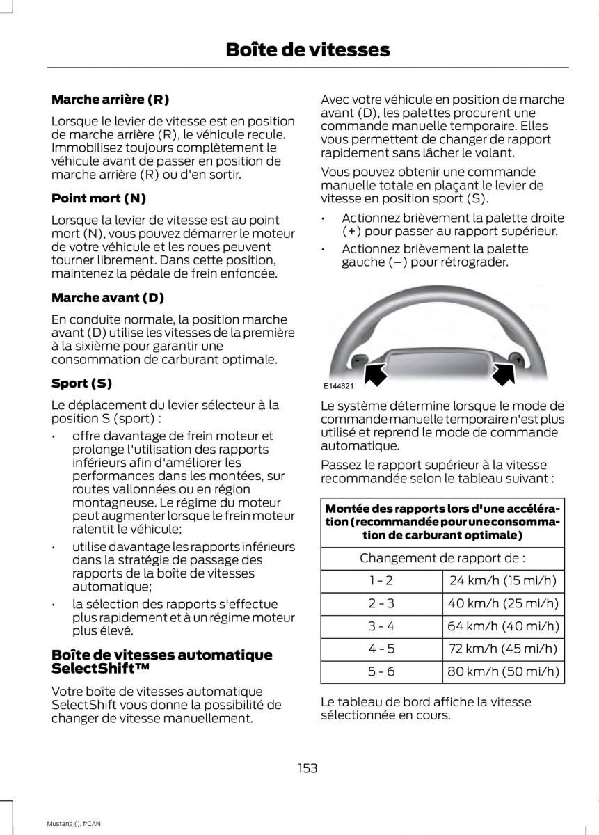 Ford Mustang VI 6 manuel du proprietaire / page 156