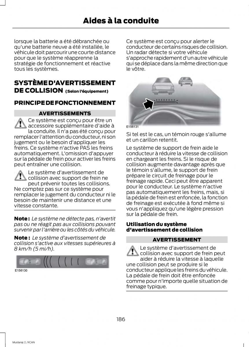 Ford Mustang VI 6 manuel du proprietaire / page 189