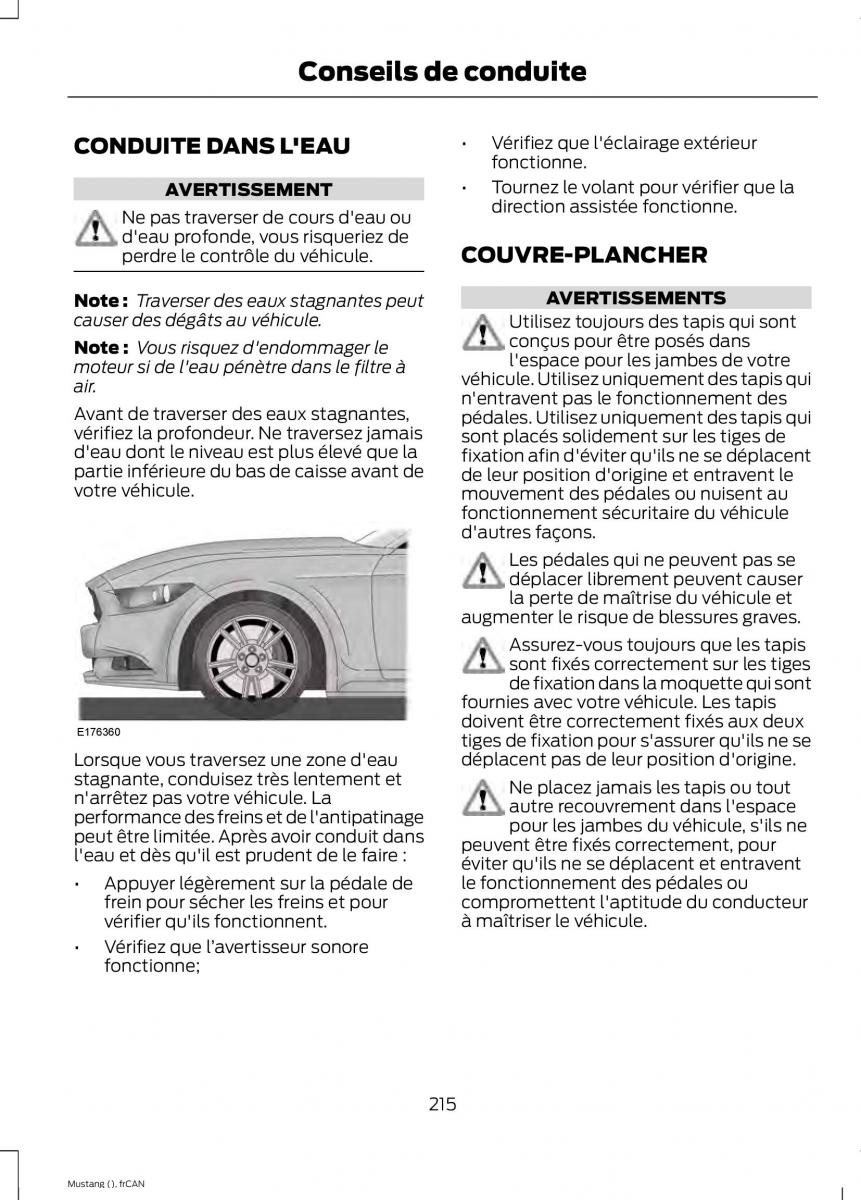 Ford Mustang VI 6 manuel du proprietaire / page 218