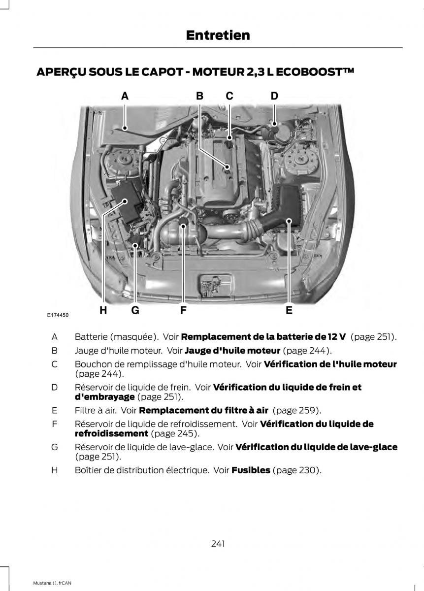 Ford Mustang VI 6 manuel du proprietaire / page 244