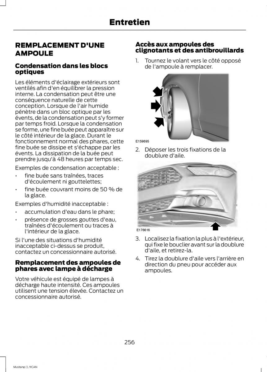 Ford Mustang VI 6 manuel du proprietaire / page 259