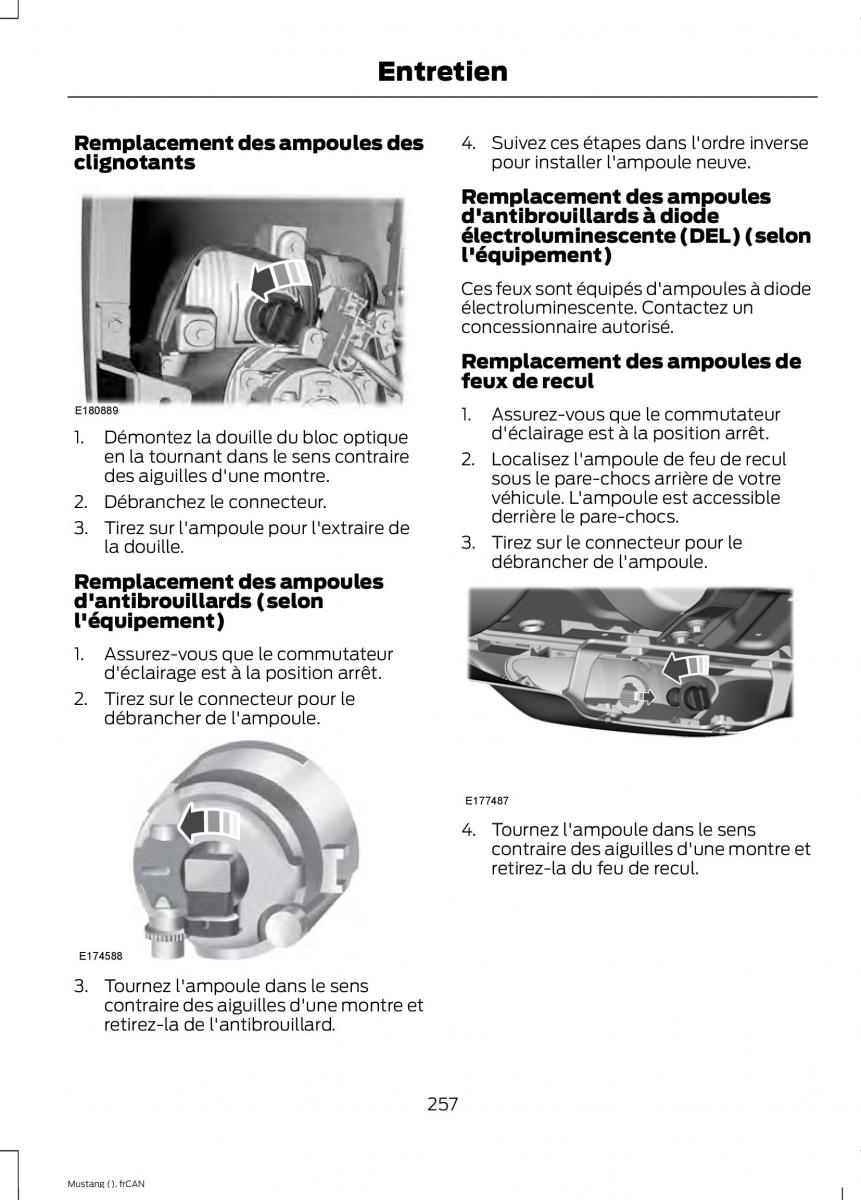 Ford Mustang VI 6 manuel du proprietaire / page 260