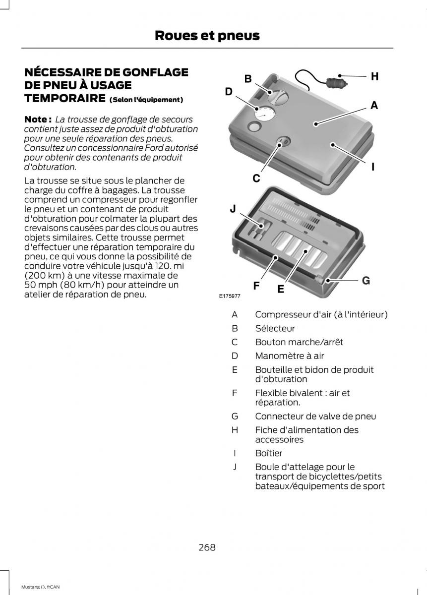 Ford Mustang VI 6 manuel du proprietaire / page 271