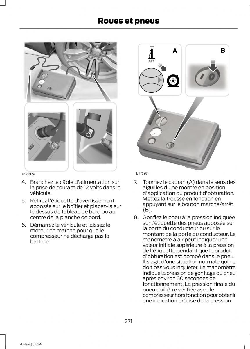 Ford Mustang VI 6 manuel du proprietaire / page 274