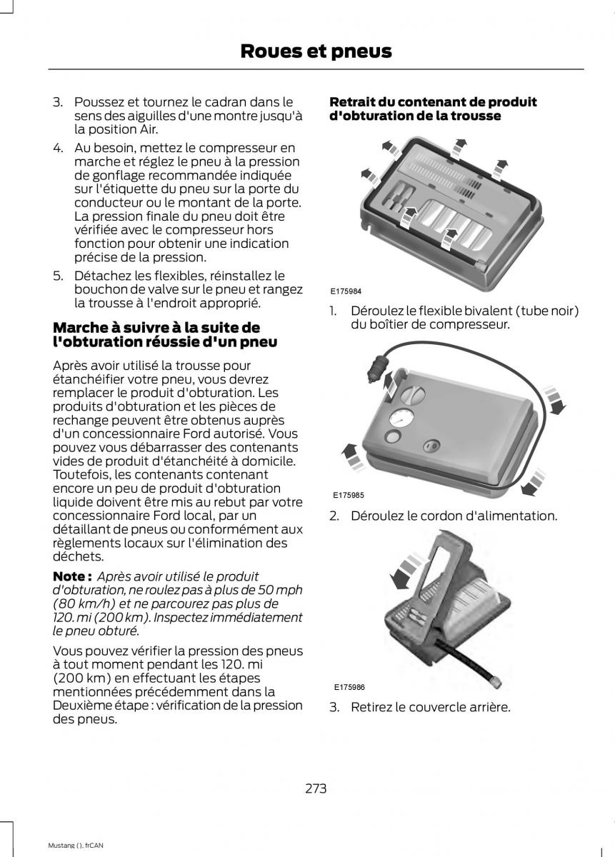 Ford Mustang VI 6 manuel du proprietaire / page 276