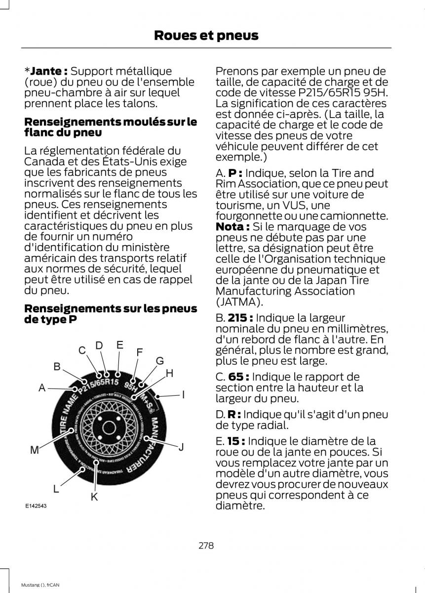 Ford Mustang VI 6 manuel du proprietaire / page 281