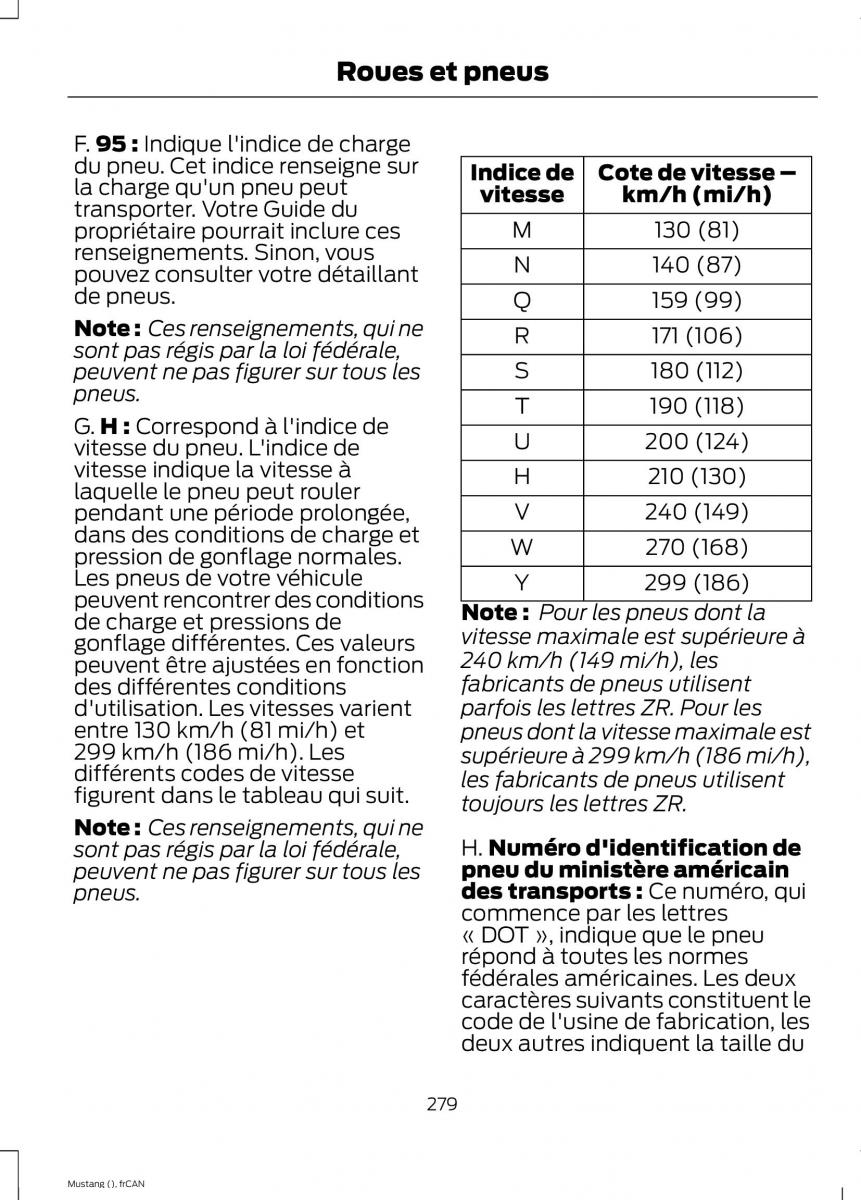 Ford Mustang VI 6 manuel du proprietaire / page 282