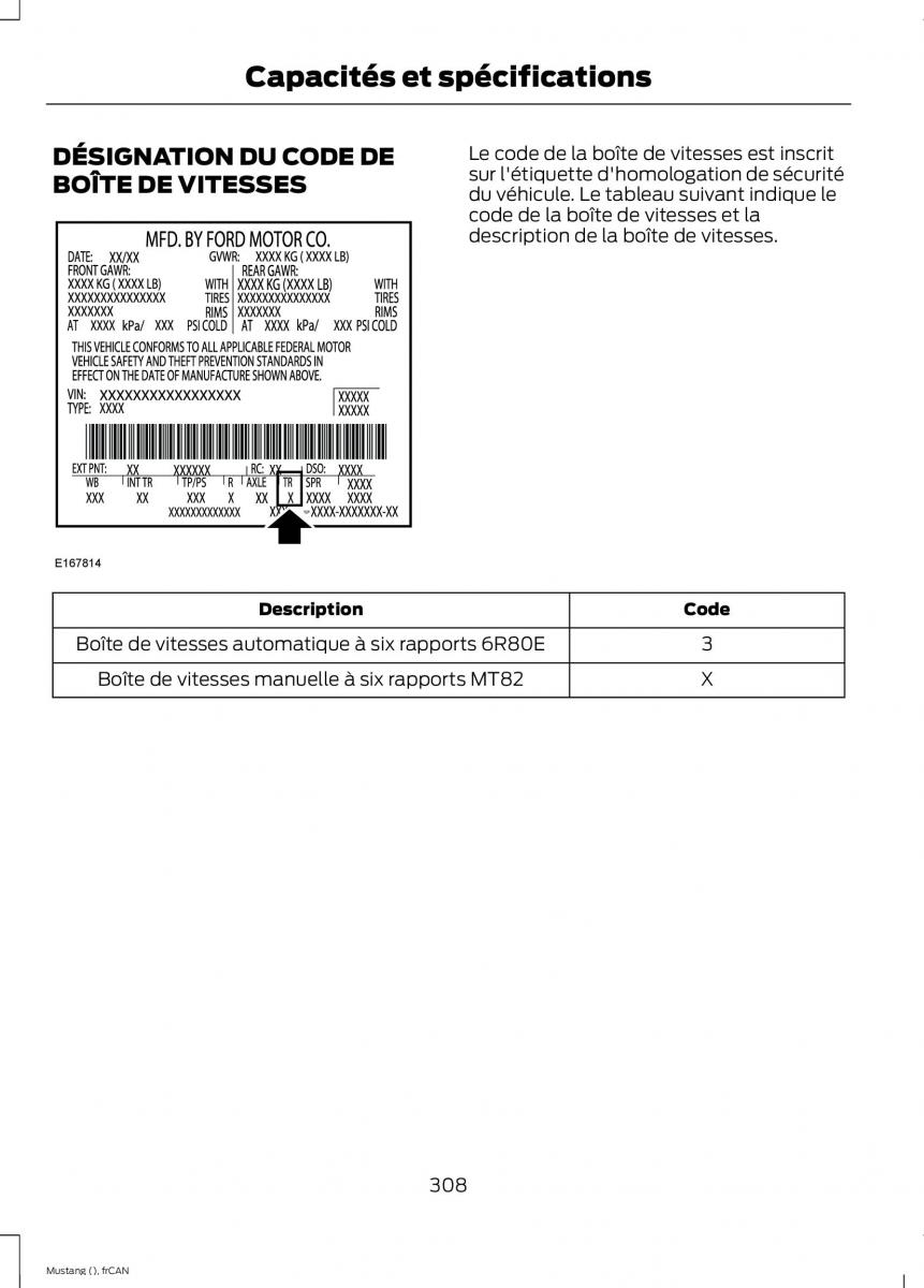 Ford Mustang VI 6 manuel du proprietaire / page 311