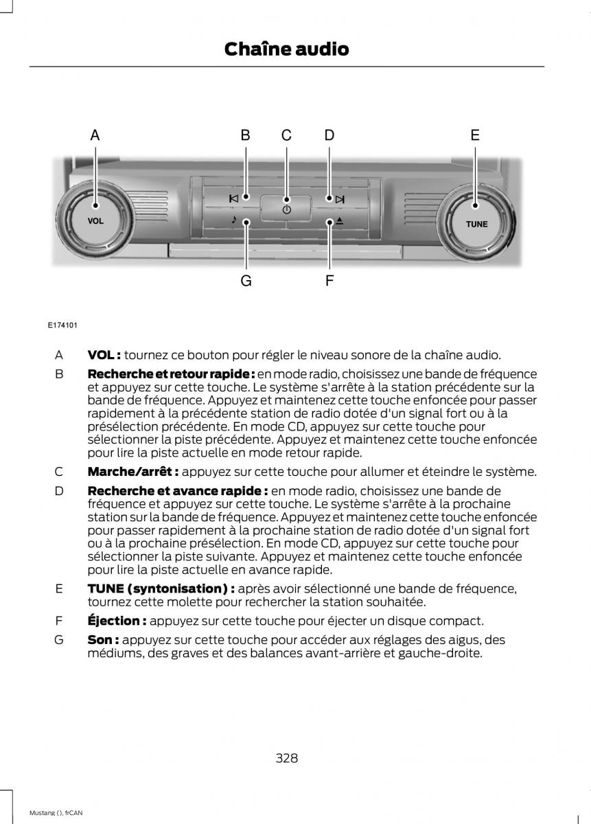 Ford Mustang VI 6 manuel du proprietaire / page 331